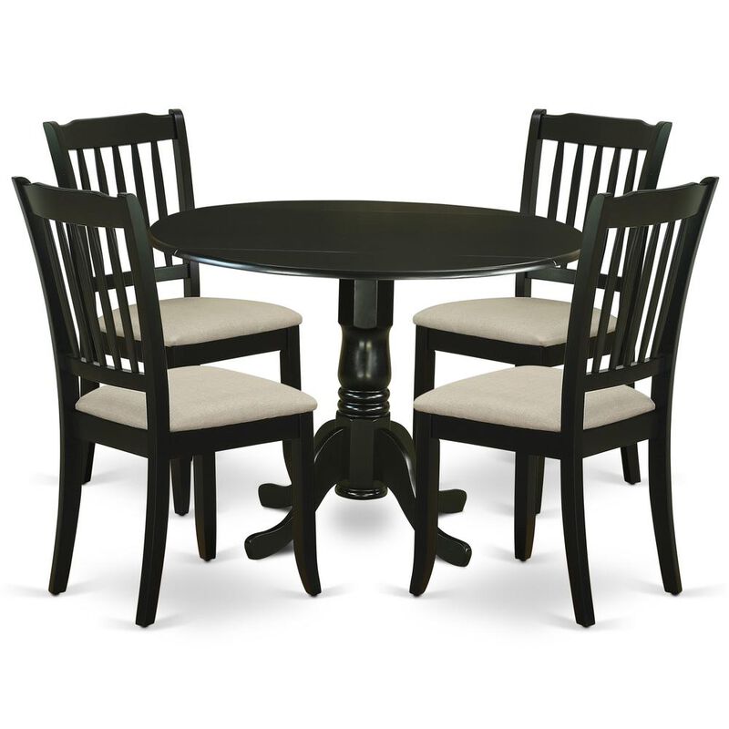 East West Furniture Dining Room Set Black