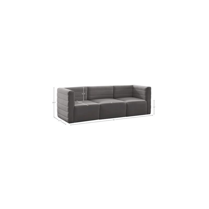 Meridian Furniture Quincy Grey Velvet Modular Sofa