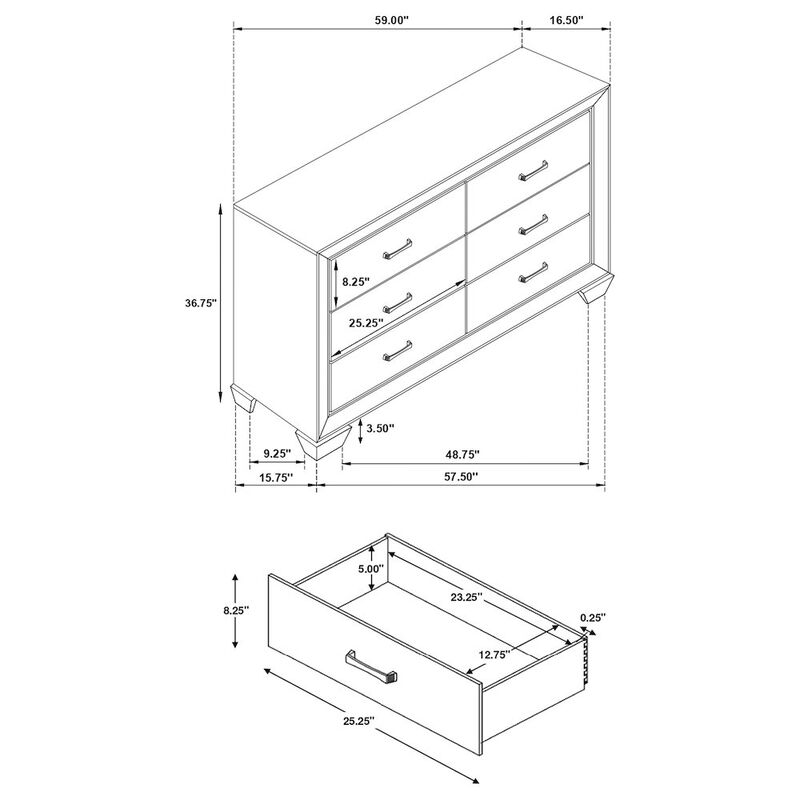 Coaster Co. of America Kauffman 6-drawer Dresser Dark Cocoa image number 1