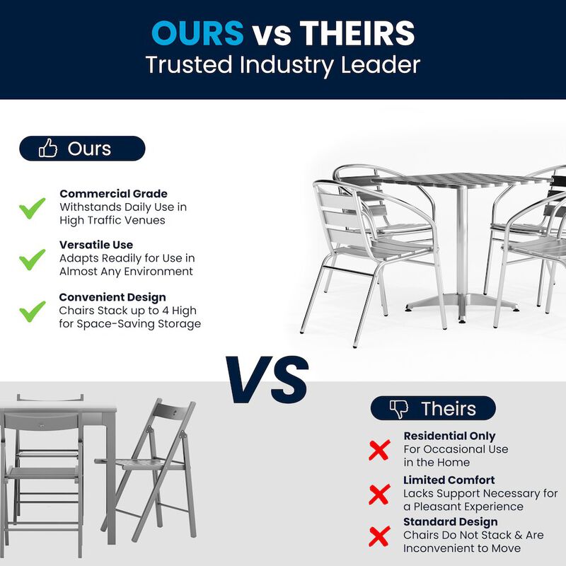 27.5SQ Aluminum Table Set image number 7