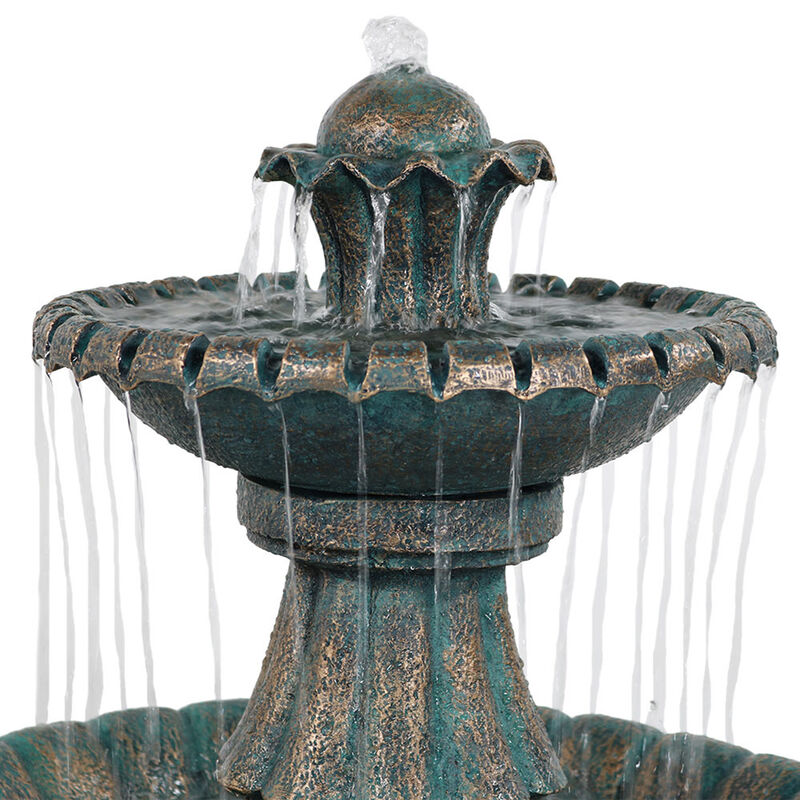Sunnydaze Nouveau Tiered Polyresin Outdoor 2-Tier Water Fountain