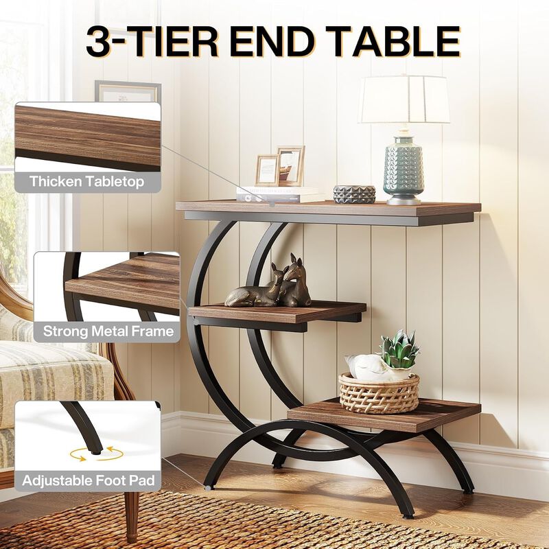 C-Shaped End Table - C Table Snack Laptop Table image number 8