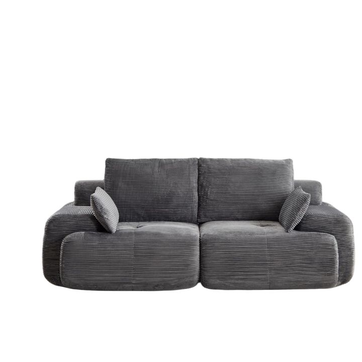Whisen Large Memory Foam Compressed Loveseats with Corduroy Fabric