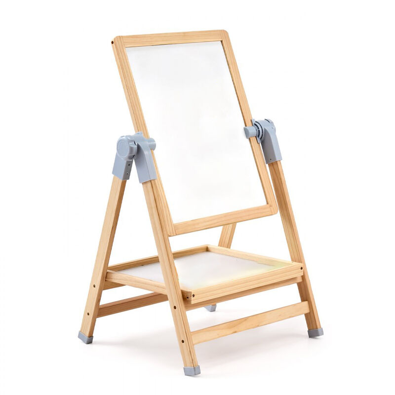 2-in-1 Wooden Kids Art Easel Double-Sided Magnetic Whiteboard & Chalkboard Adjustable Stand image number 0
