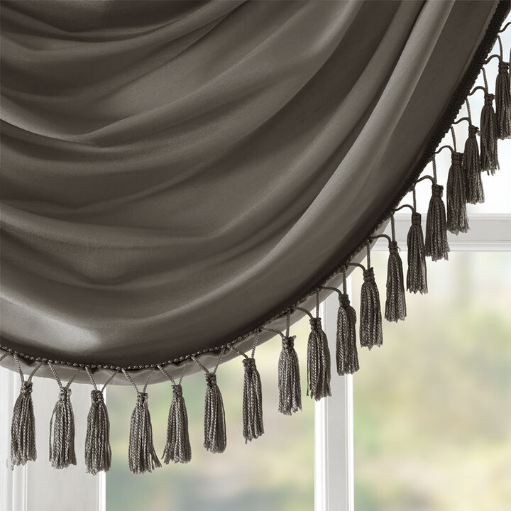 Gracie Mills Aurelius Faux Silk Sheen Waterfall Embellished Valance