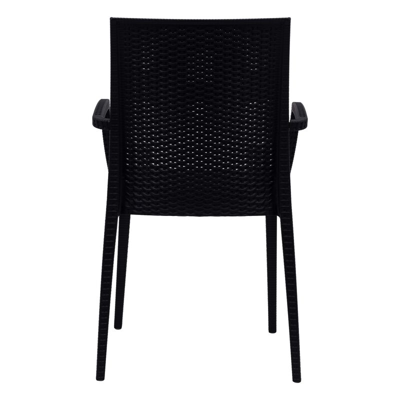 LeisureMod Weave Mace Indoor/Outdoor Chair (With Arms)