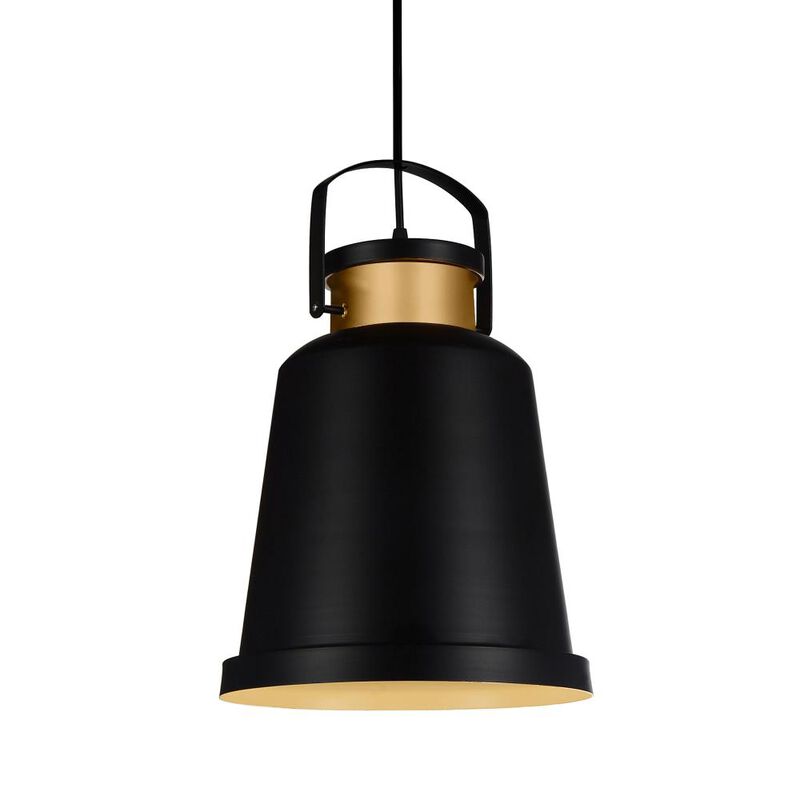 Elisa 1 Light Down Pendant With Black Finish