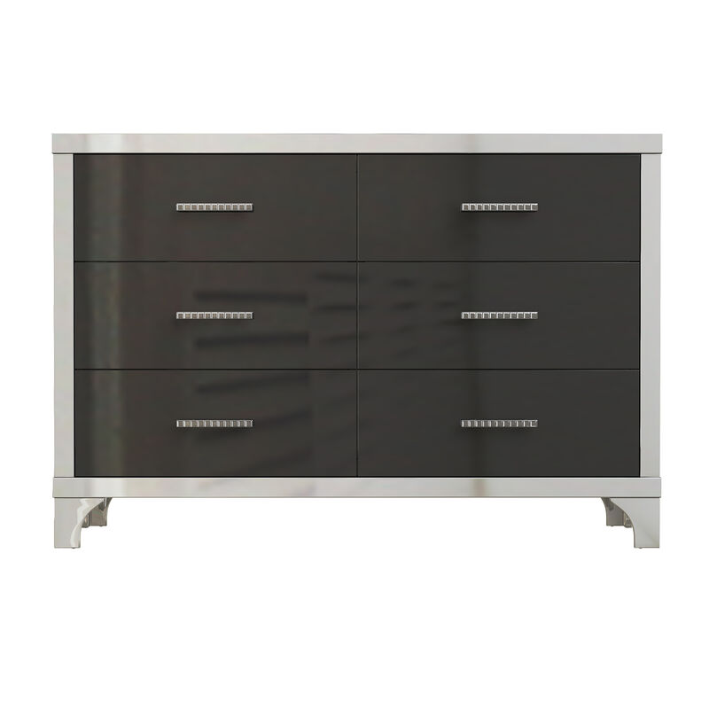 Merax Elegant High Gloss Dresser with Metal Handle
