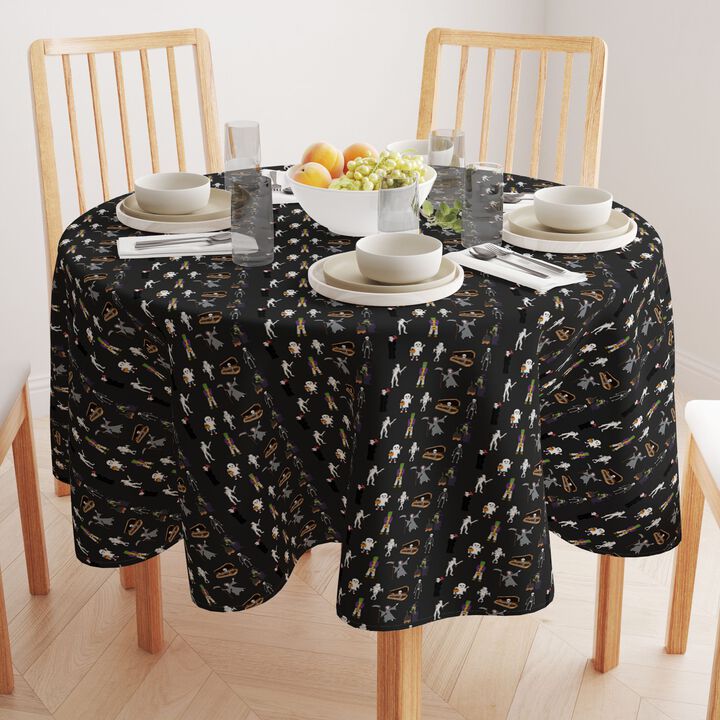 Fabric Textile Products, Inc. Round Tablecloth, 100% Polyester, Halloween Usual Characters