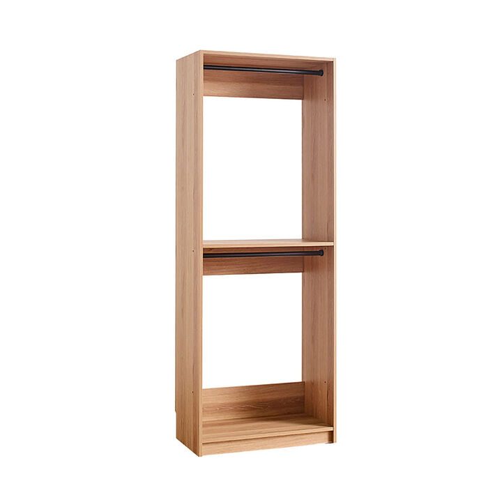 Prosper 32" Oak Wood Walk-in Closet with Two Rods