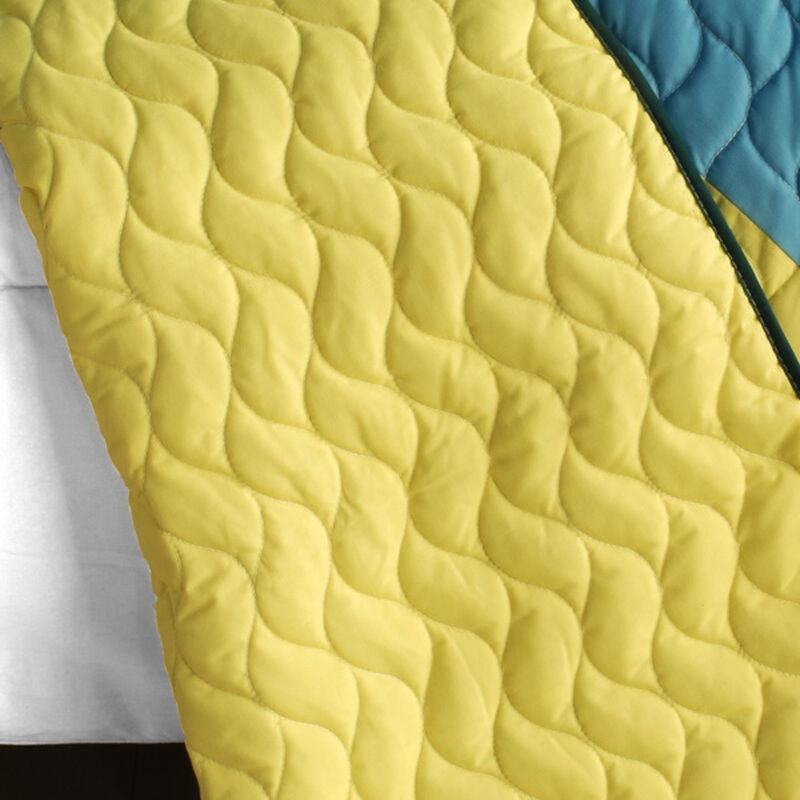 Patchwork Quilt Set 3 Piece with Vermicelli Quilting for Bedroom Decor-Yellow image number 3