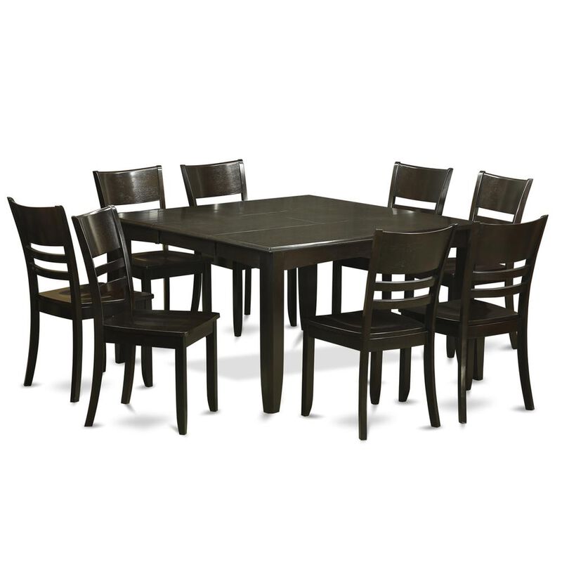 9 PC Dining room set-Kitchen Table with Leaf and 8 Kitchen Chairs.