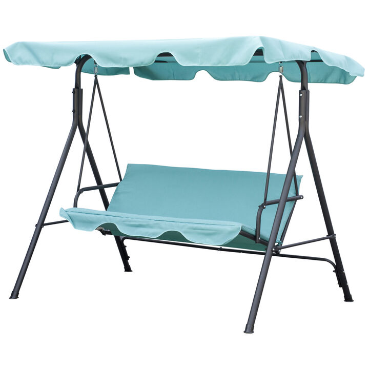 Hivvago 3-Seat Outdoor Patio Swing with Cushion and Canopy