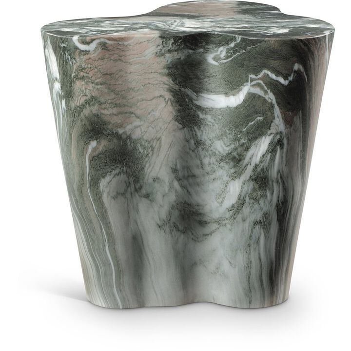Meridian Furniture Monza Green Marble Finish Concrete End Table