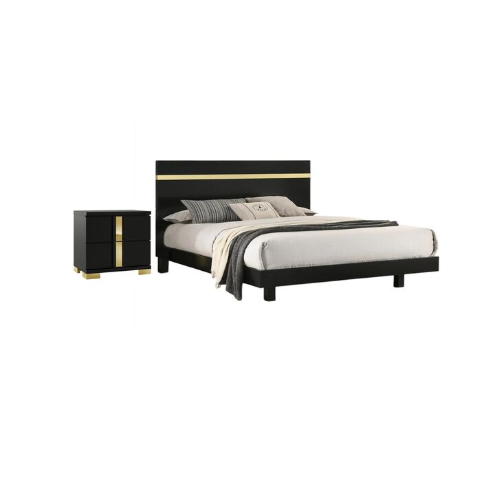 2pc Bedroom Set, Wood, Nightstand