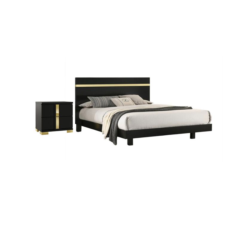 2pc Bedroom Set, Wood, Nightstand image number 0