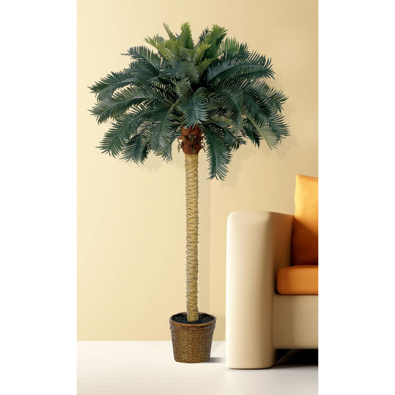 Nearly Natural 6-ft Sago Palm Tree w/50 Lvs