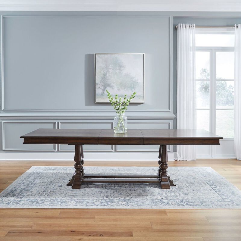 Liberty Furniture Arden Road Opt 5 Piece Dining Trestle Table Set - 4 Upholstered Chairs image number 2