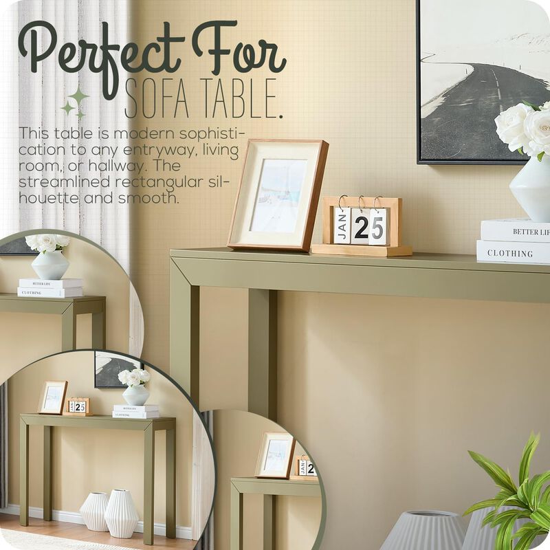Kings Brand Furniture Russel Long Console Table - Minimalist and Slim Entryway Table for Decorative Displays, Sofa Table
