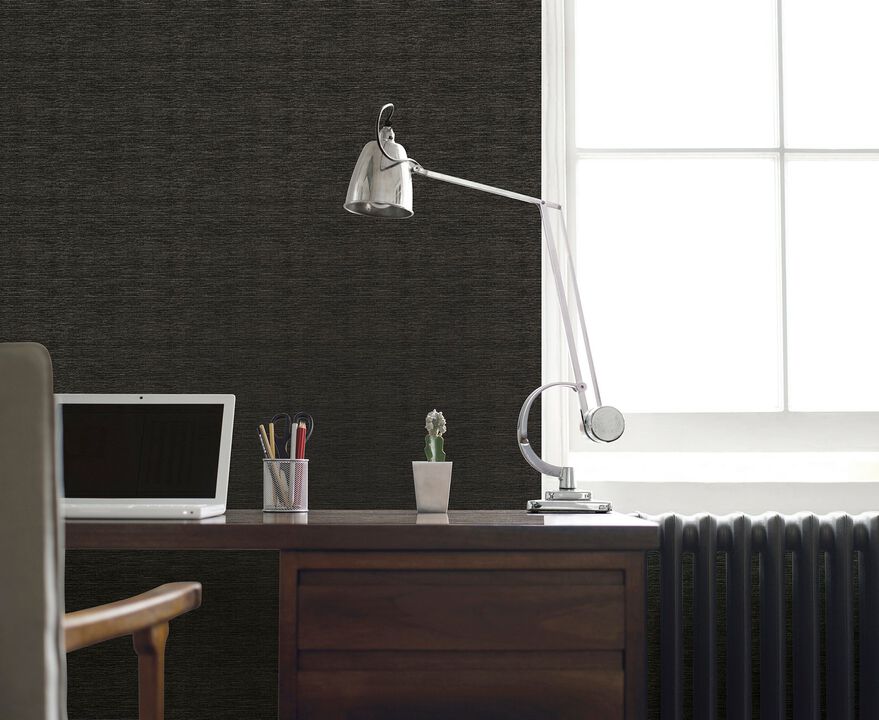 Lustre Weave Black Wallpaper F-SR7008