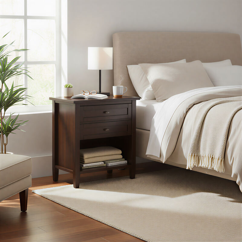 Simpli Home Warm Shaker Bedside Table image number 1