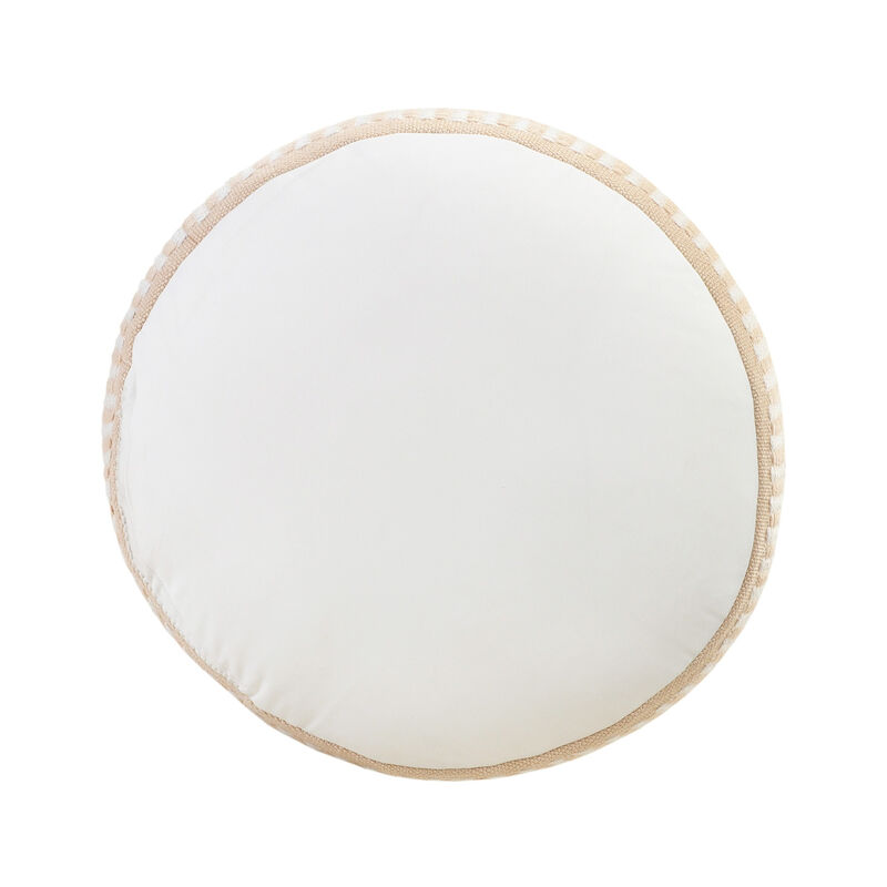 Polyester Round Striped Indoor Outdoor Pouf Ottoman