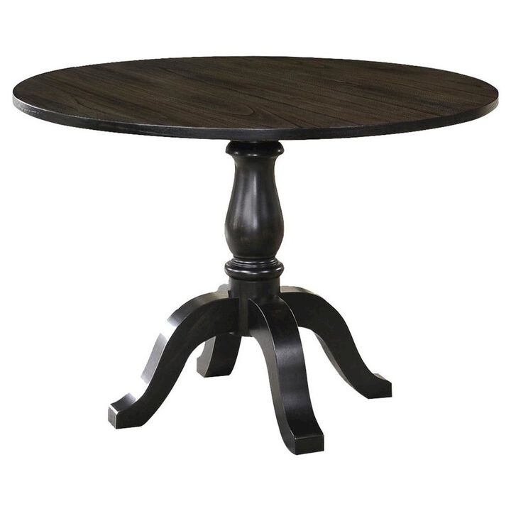 Alice Transitional Round Dining Table, Black