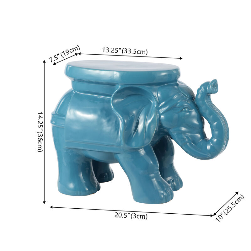 White Elephant Ceramic Garden Stool