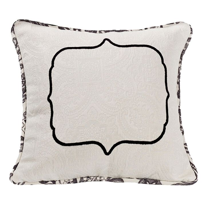 Augusta Embroidered Toile Throw Pillow