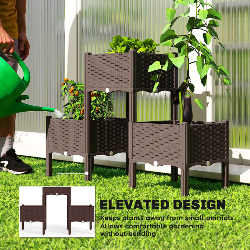 Hivvago Plastic Garden Bed with Elevated Legs and Drainage Plugs image number 5