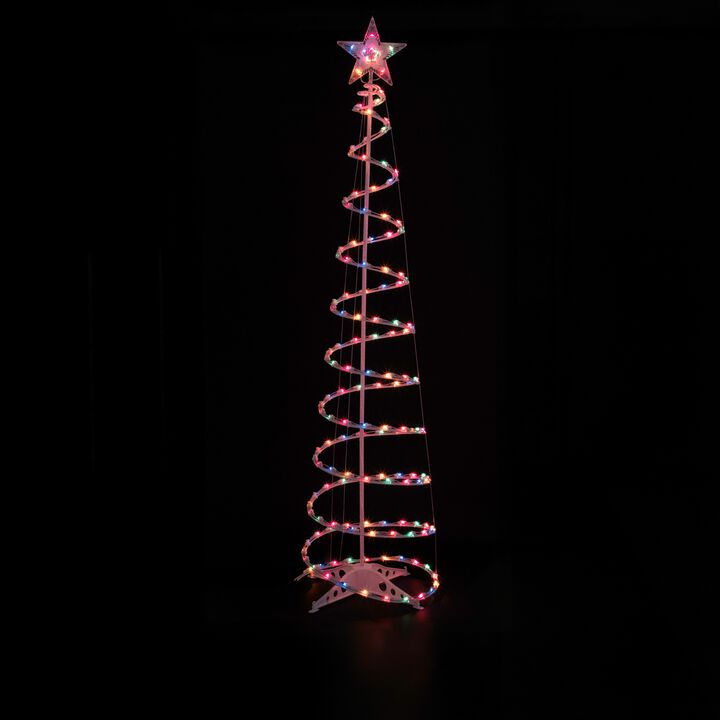 6' Pre-Lit Spiral Christmas Tree - Multi Color Lights