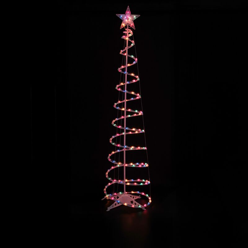 6' Pre-Lit Spiral Christmas Tree - Multi Color Lights image number 1