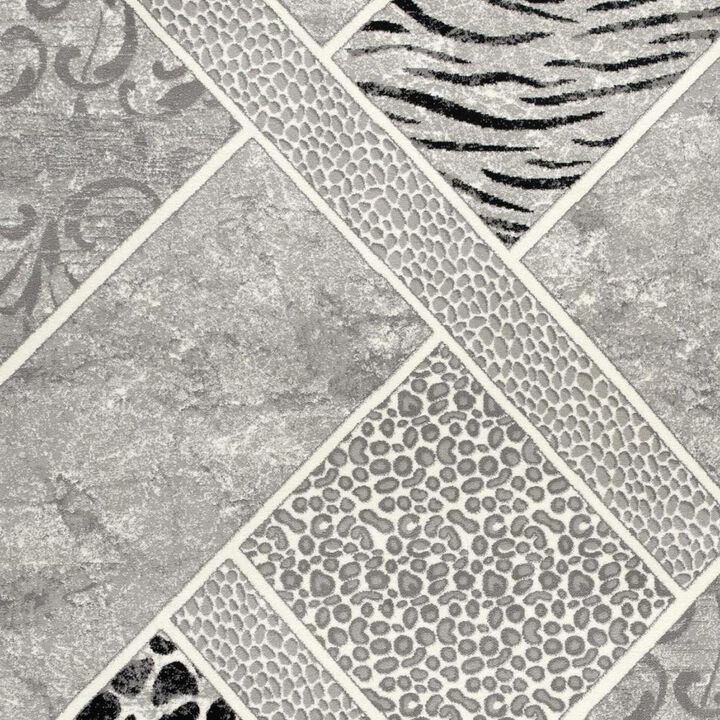 HomeRoots Geometric Power Loom Stain Resistant Area Rug
