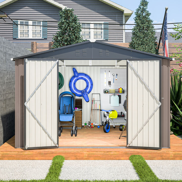 10' x 10' Metal Storage Shed for Ourdoor