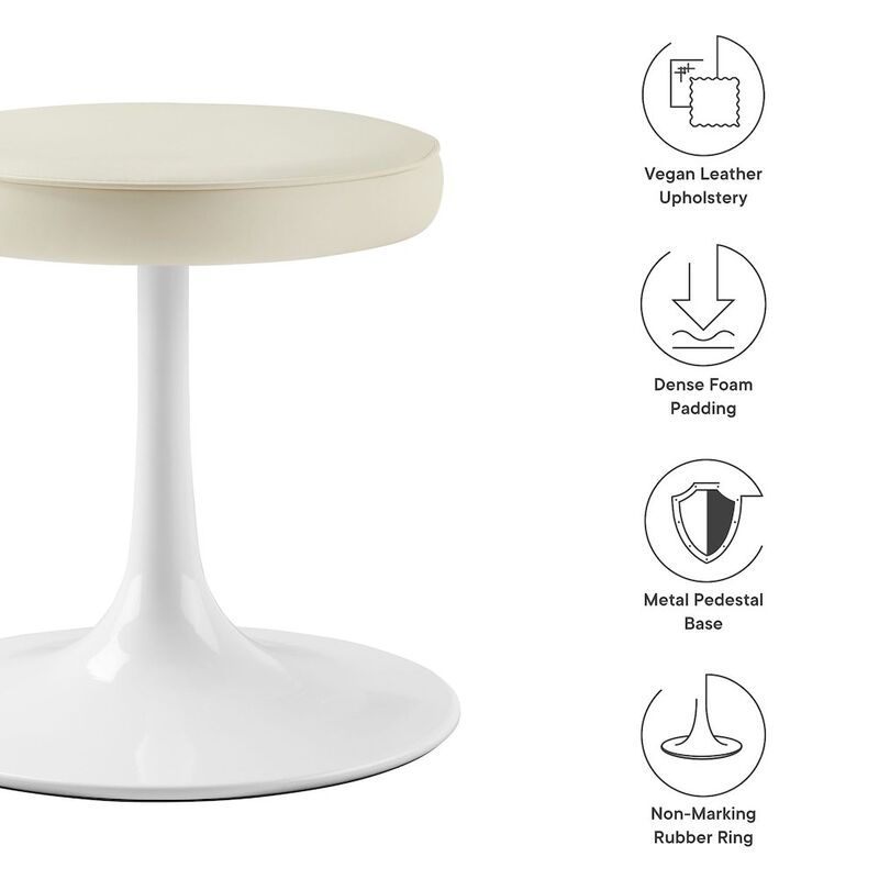Lippa Vegan Leather Round Stool image number 2