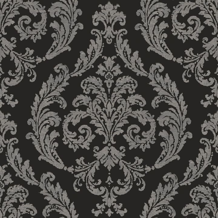 Palazzo 2 Silk Damask Black Wallpaper G68676