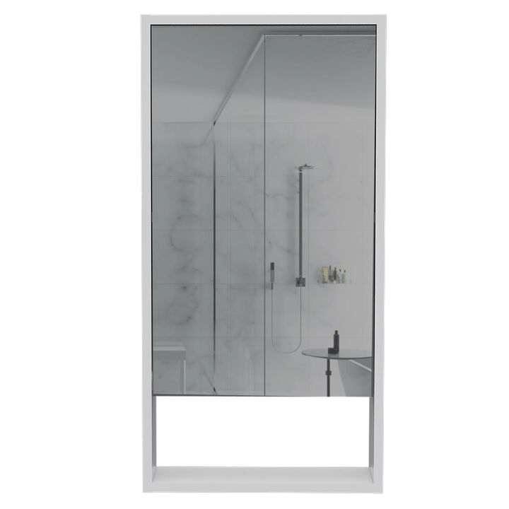 Mariana Medicine Cabinet, One External Shelf, Single Door Mirror Two Internal Shelves -White