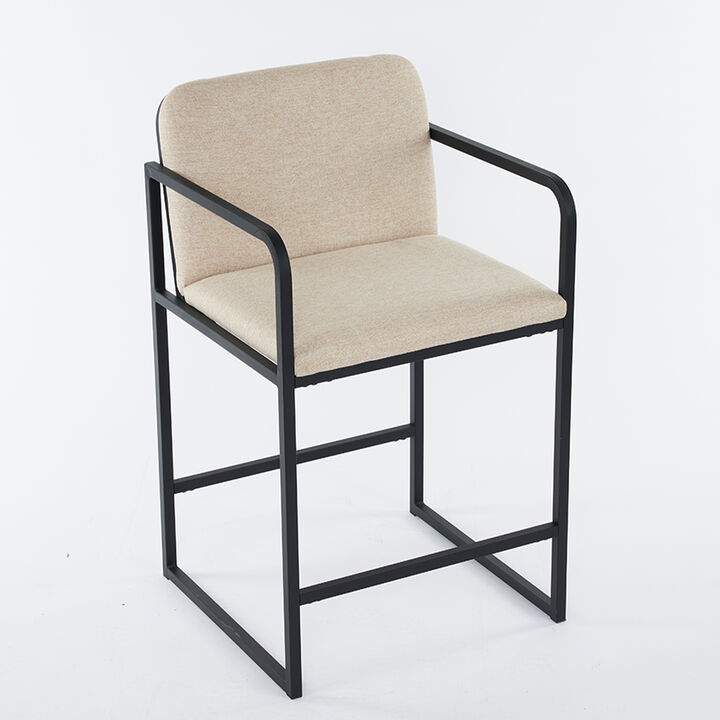 Merax Modern Upholstered Counter Height Bar Stool Set of 2