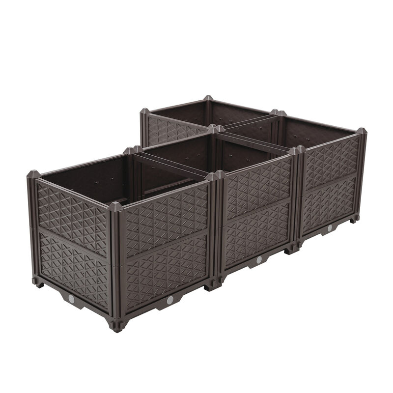 WOW PIONEER Indoor Outdoor Rectangular Planter Box for Growing Vegetables Herbs Flowers Succulents for Garden Balcony Terrace Backyard Porch Home Display image number 6