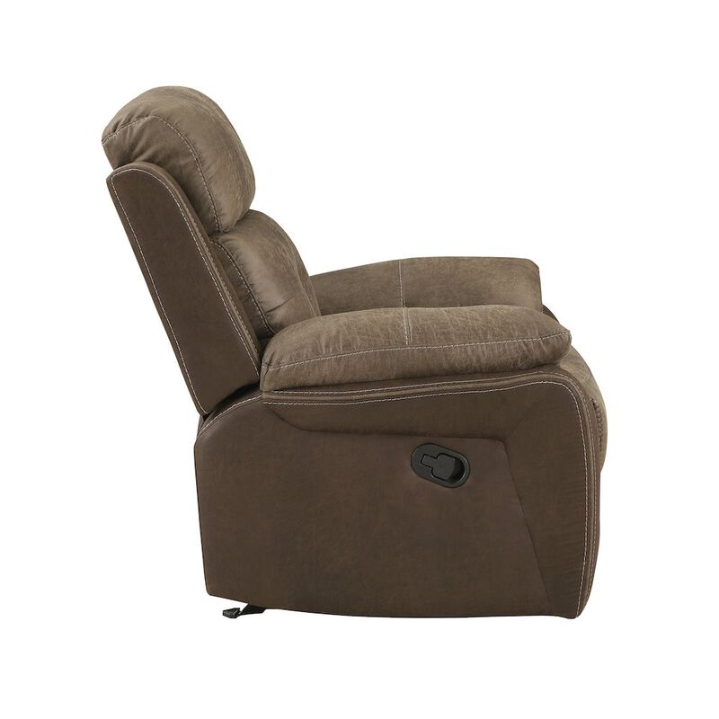 Lexicon Glendale Microfiber Glider Reclining Chair In Brown