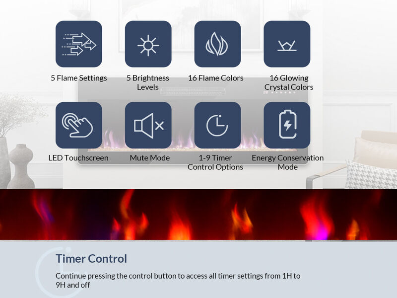 BELLEZE 79" Fireplace TV Stand for TVs Up to 85" With Cat Litter Box, LED Light Entertainment Center with Storage and 36" Electric Fireplace Heater, Large Media Console Table for Living Room, White