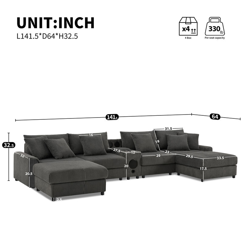 Riwamp U-Shaped Sectional Sofa image number 9