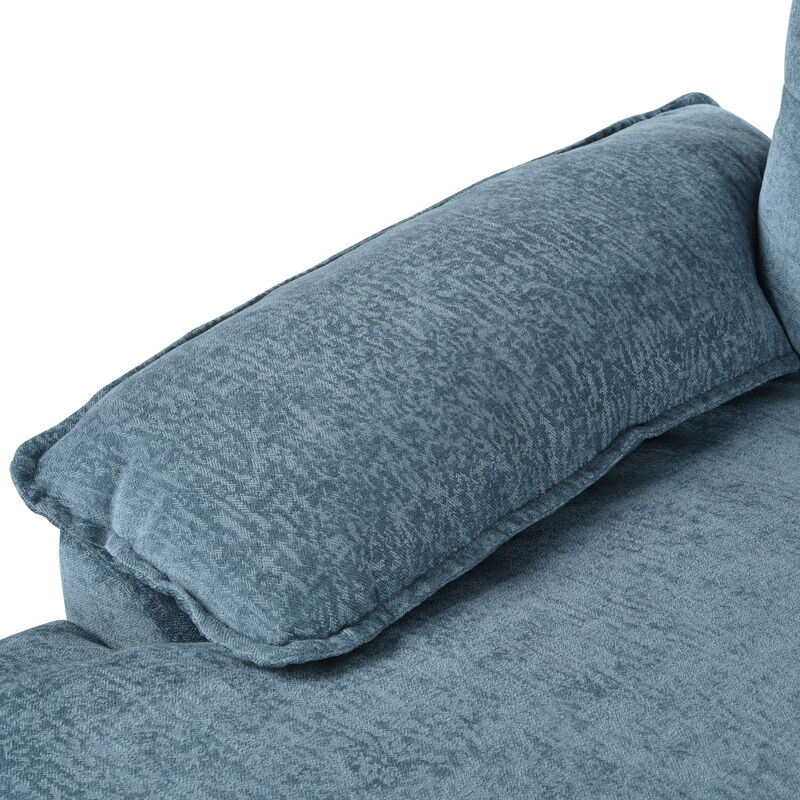 Merax U-Shaped Chenille Sectional Sofa with Adjustable Armrest Pillows.