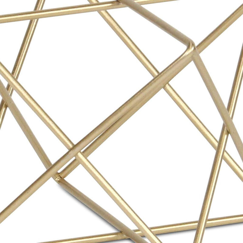 HomeRoots 6" Gold Metal Open Geometric Tabletop Sculpture image number 4