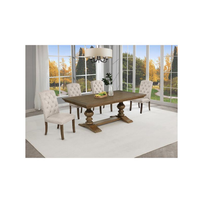 Best Quality Furniture Dinging Set With 6 Dark Grey Side Chairs And One 72 Wood Dining Table
