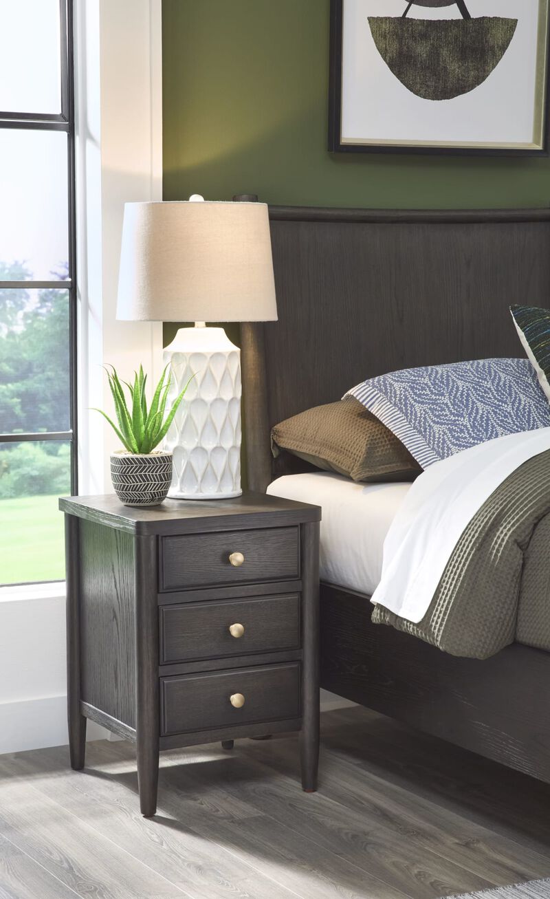 Rockport Three Drawer Small Nightstand in Yin image number 1