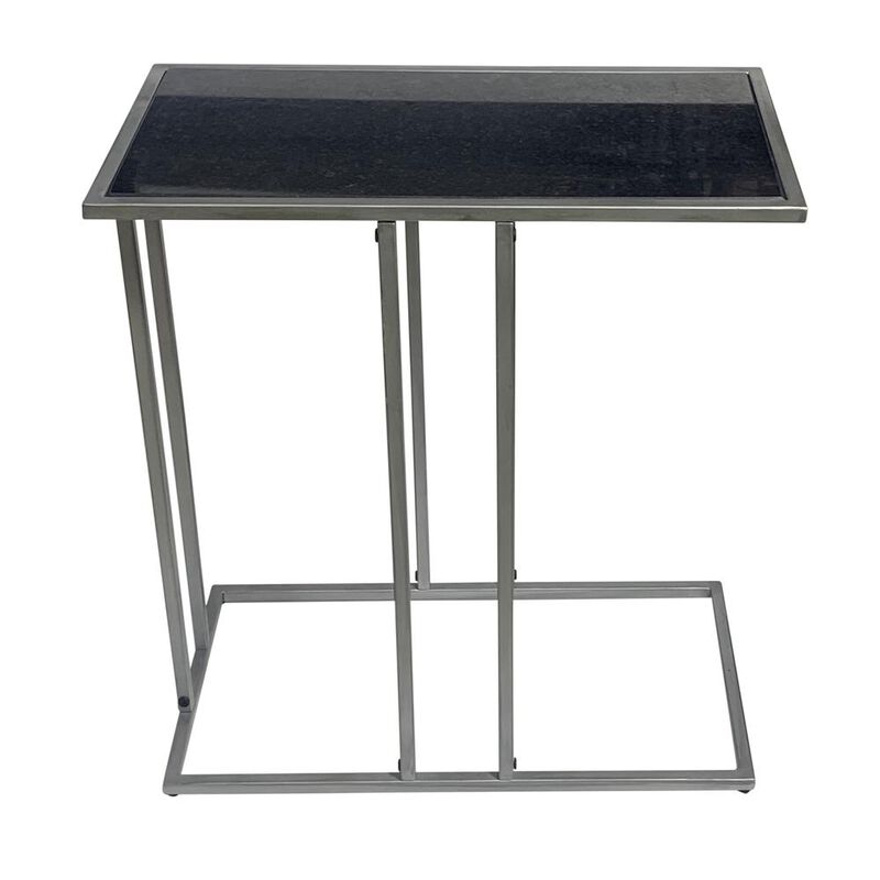 Carolina Living Serena End Table - Black Marble - Industrial