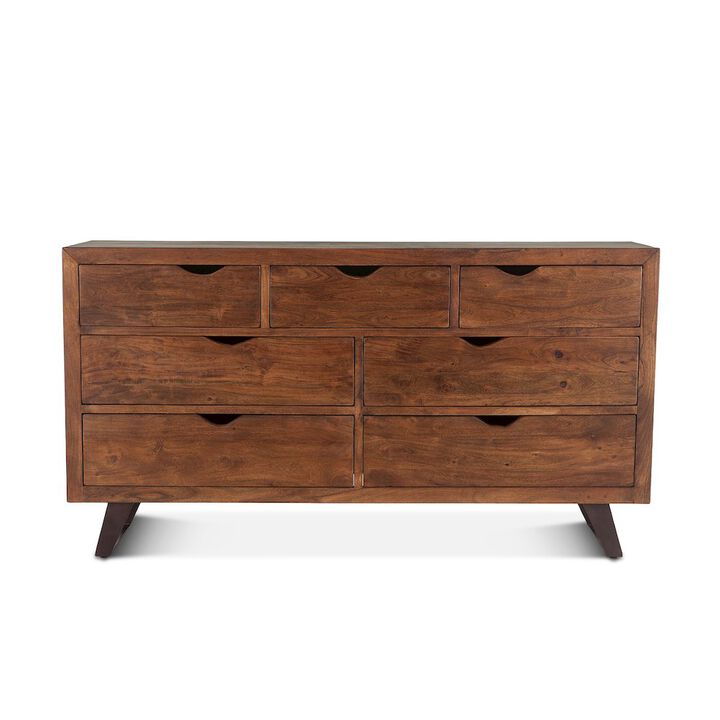 World Interiors Nottingham 71-Inch Acacia Wood Dresser in Walnut Finish