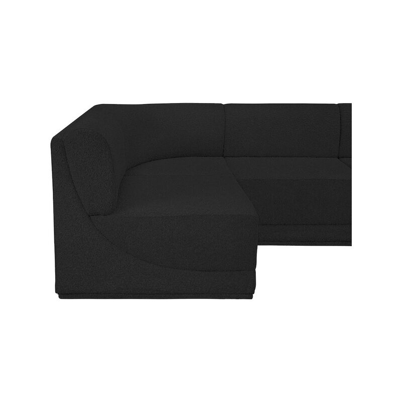 Meridian Furniture Ollie Black Boucle Fabric Modular Sectional