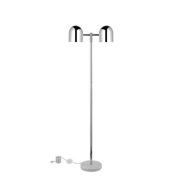 Inspired Home Nariyah Floor Lamp 6ft Power Cord, Foot Switch, 2 Lights
